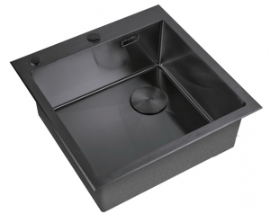 картинка Кухонная мойка из нержавейки ZORG LUX 5151 GRAFIT с накладкой от магазина Сантехстрой