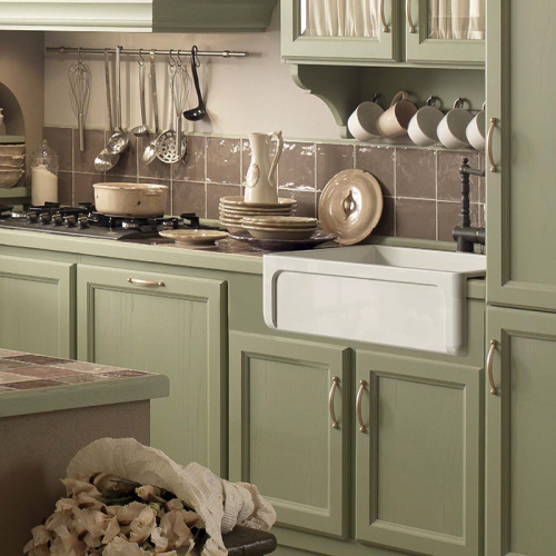 картинка KERASAN Hanna Glasse YORKSHIRE Раковина керамическая кухонная 686x470x254 мм,без отв под смеситель, без сифона, толщина 30 мм, цвет белый от магазина Сантехстрой