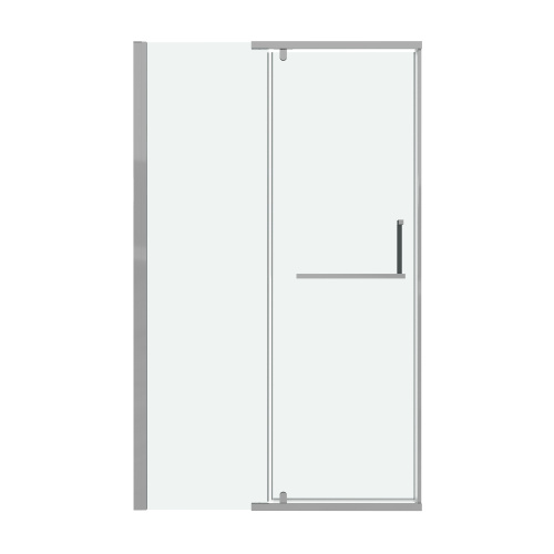 картинка Дверь в нишу Grossman Pragma 100.K33.03.120.10.00 (120х195) хром,стекло прозрачное,распашная, 1 место от магазина Сантехстрой