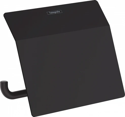 картинка HG AddStoris Держатель туалетной бумаги с крышкой, цвет: матовый черный от магазина Сантехстрой