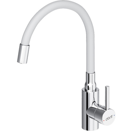 картинка d3007633 logic кухонный смеситель с гибким изливом, белый