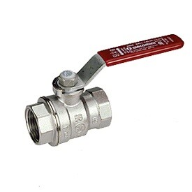 картинка Кран шаровой, R850, 2", ВВ, ручка-рычаг красный, хромированный от магазина Сантехстрой