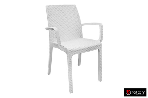 картинка Bica, Италия Стул B:rattan INDIANA с подлокотниками, белый от магазина Сантехстрой