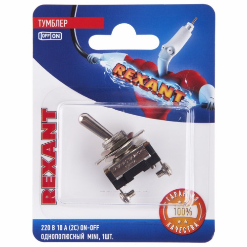 картинка Тумблер 220V 10А (2c) ON-OFF однополюсный Mini (ASW-23) REXANT (в упак.  1шт. ) от магазина Сантехстрой