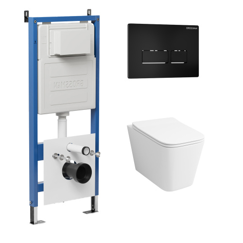 картинка Комплект 3 в 1: Grossman инсталляция 900.K31.01.000+клавиша 700.K31.03.210.210 черный матовый+унитаз GR-4479SQ, 3 места от магазина Сантехстрой