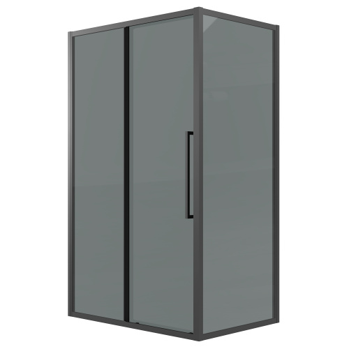 картинка Душевое ограждение Grossman Cosmo 100.K33.02.100.21.10-200.K33.02.80.21.10 (100х80х195) раздвижная,черный матовый,стекло тонированное,2 места от магазина Сантехстрой