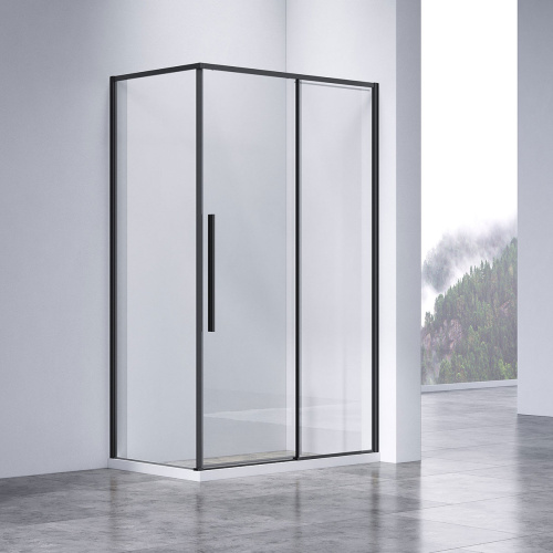 картинка Душевой уголок Slim-N VSR-4SN8012CLB, 1200*800, черный, стекло прозрачное от магазина Сантехстрой