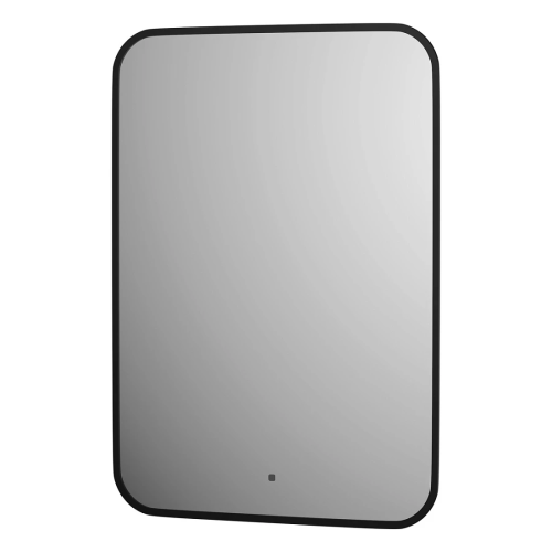 картинка Зеркало Defesto AURA DF 2974R 50х70 см, с LED-подсветкой, инфракрасный выключатель, теплый белый свет, рама черная от магазина Сантехстрой