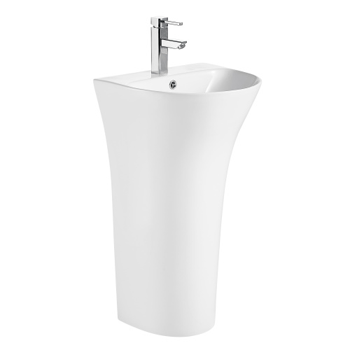 картинка Раковина напольная Azario FRETTA ROUND 42х48х83.5 Белый (AZ-307) от магазина Сантехстрой