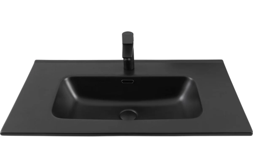 картинка Раковина-столешница Aquanet Flat 80 черный матовый 00329255 от магазина Сантехстрой