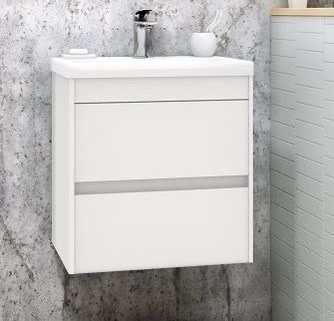 картинка Тумба под раковину Art&Max Family Family-500-2C-SO-BL 49,6х35 см подвесная, белый от магазина Сантехстрой