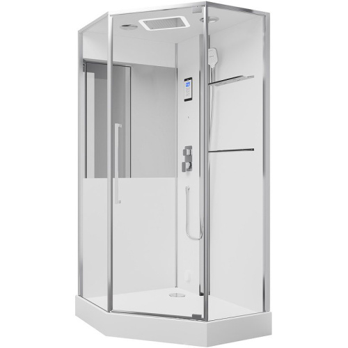 картинка Душевая кабина Black&White Galaxy G8895 100х100 889500 с паром без гидромассажа от магазина Сантехстрой