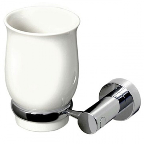 картинка Стакан для зубных щеток WasserKRAFT K-24228 Хром Белый от магазина Сантехстрой