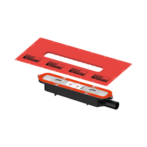 картинка TECEdrainprofile  Сифон низкий DN40 боковой  слив, для душа для устанрвки в бетонной стяжке 458 мм, высота 65 мм. от магазина Сантехстрой