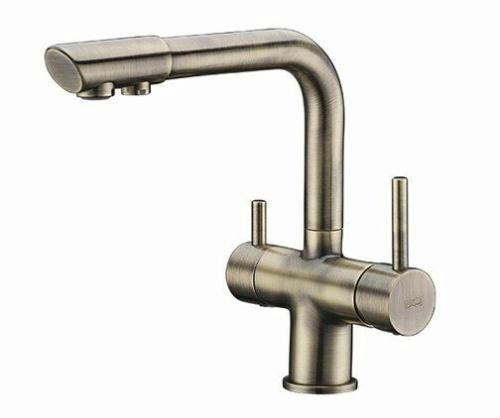 картинка смеситель для кухни wasserkraft a8037 светлая бронза