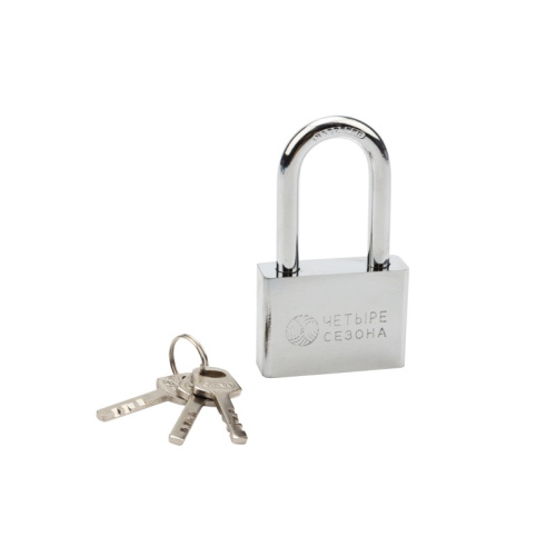 картинка Замок навесной серия «Сталь» 60 мм длинная дужка ЧЕТЫРЕ СЕЗОНА от магазина Сантехстрой