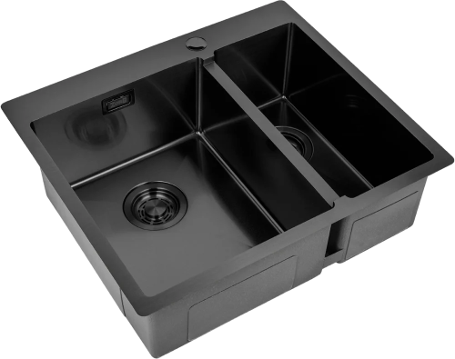 картинка Мойка кухонная Zorg Light ZL R 590-2-510-L GRAFIT L, графит от магазина Сантехстрой