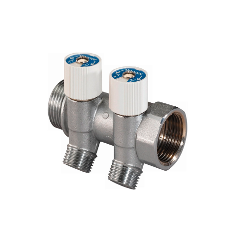 картинка Коллектор UPONOR UNI-C SH 1" с вентилями НР/ВР 3х1/2"НР Ц/Ц38мм от магазина Сантехстрой