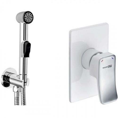 картинка Гигиенический душ со смесителем WasserKRAFT Aller A010657WHITE Хром Белый от магазина Сантехстрой