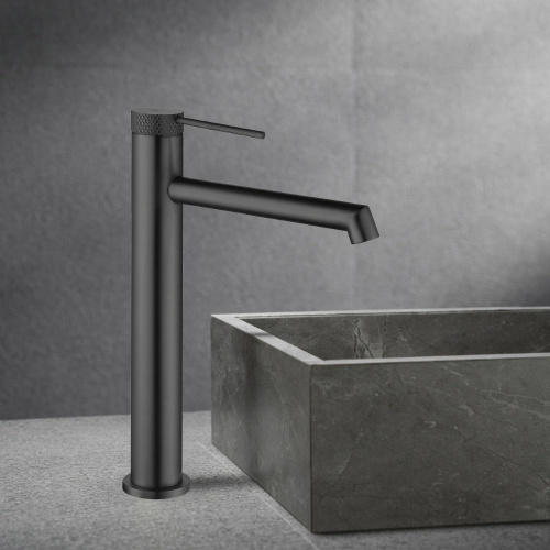 фотография смеситель для раковины rim vbf-2rm2gm,  вороненая сталь