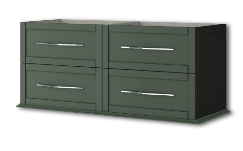 картинка Тумба с раковиной подвесная на две чаши CEZARES TIFFANY 120 Verde opaco, раковина белая от магазина Сантехстрой