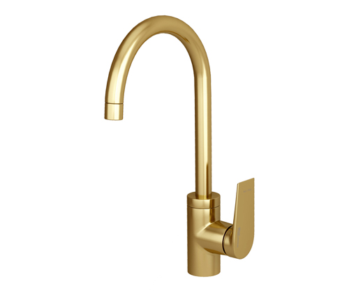 картинка смеситель для кухни wasserkraft aisch 5507 золото матовое