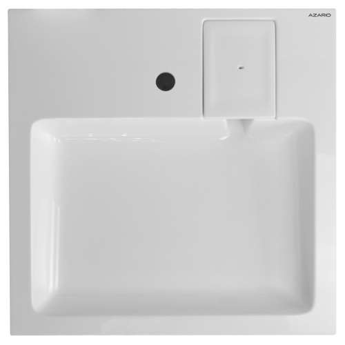 картинка Раковина Azario Slim NEW 600х600х100 литьевой мрамор, сифон в комплекте, белая (CS00086608) от магазина Сантехстрой