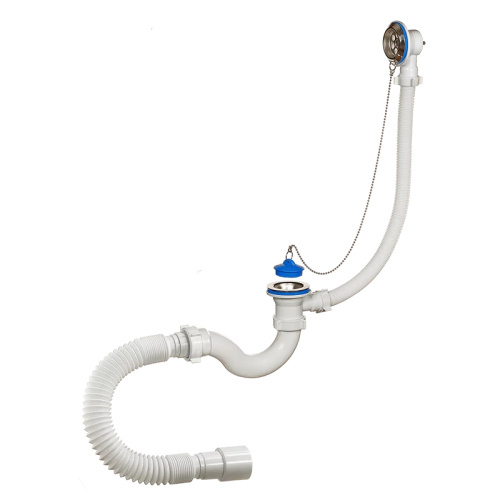 картинка Слив-перелив для ванны ОРИО 1 1/2 х 40, с переливом и гибкой трубой 40-40/50 (А-40089) от магазина Сантехстрой