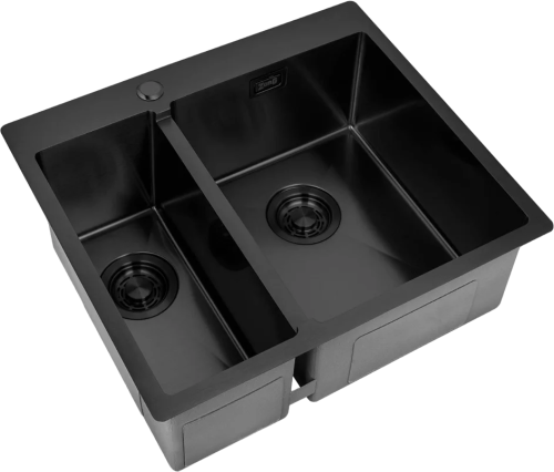 картинка Мойка кухонная Zorg Light ZL R 590-2-510-R GRAFIT R, графит от магазина Сантехстрой