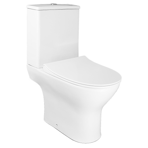 картинка Унитаз-компакт Azario Mist 385х610х800 напольный, безободковый, с быстросъемным сиденьем микролифт (AZ-45) от магазина Сантехстрой