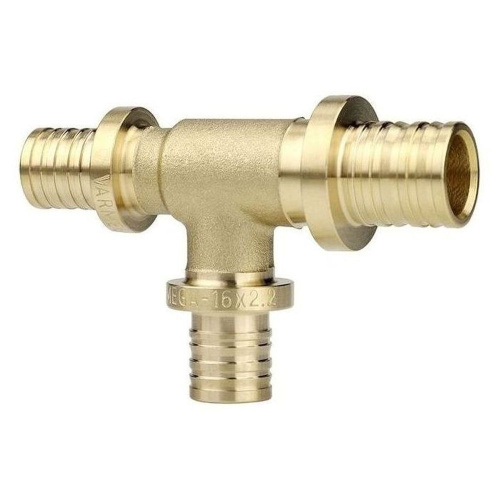 картинка Тройник VARMEGA Slide-fit переходной, 16x20x16, аксиальный, латунь, VM50551 от магазина Сантехстрой