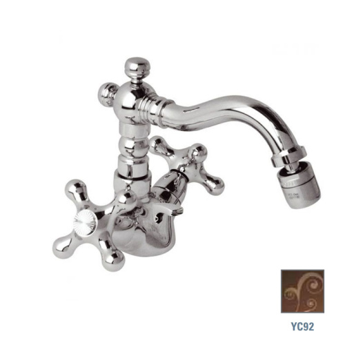 картинка Daniel Revival Decora Смеситель для биде, с донным клапаном, медь/декор Spiral светлая медь от магазина Сантехстрой