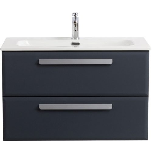 картинка Тумба под раковину Cezares Eco-Cer-N 80 ECO-CER-N-800-2C-SO-GR-P подвесная Grafito без ручек от магазина Сантехстрой