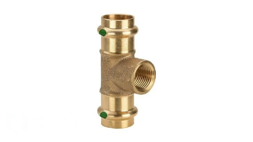 картинка Viega бронзовый тройник с внутренней резьбой 22x1/2"x22 Sanpress (115944) от магазина Сантехстрой
