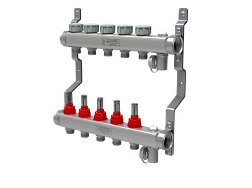 картинка Коллектор нерж. "ВР-3/4" НР, 2 выхода в сборе с расходомерами 1 от магазина Сантехстрой