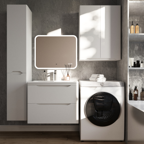 картинка Тумба под раковину "Марелла 70" (2 ящ.) Люкс антискрейтч белый матовый, PLUS от магазина Сантехстрой