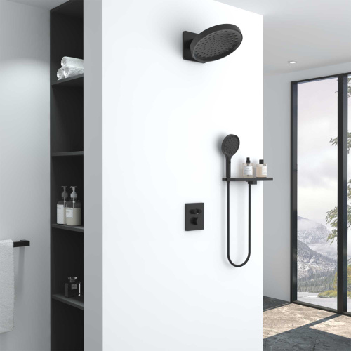 картинка Душевой комплект Inspire VSFW-3I21MT3RMB встраиваемый, термостатический, двухрежимный, черный от магазина Сантехстрой