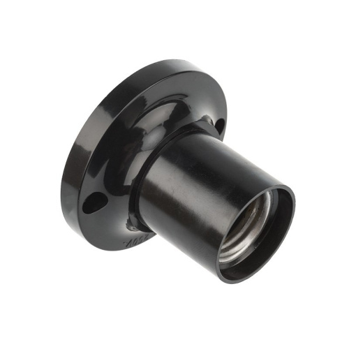 картинка Патрон карболитовый потолочный Е27 черный c этикеткой REXANT от магазина Сантехстрой