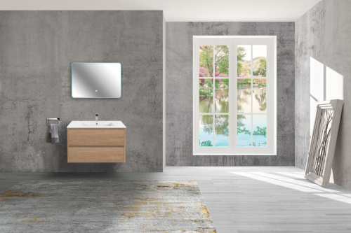 картинка Тумба под раковину Gio 800 подвесная, 2 выкатных ящика soft-close, N.Oak от магазина Сантехстрой