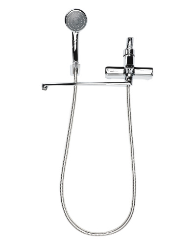 картинка смеситель для ванны/душа orange prim m42-211cr с душевым набором