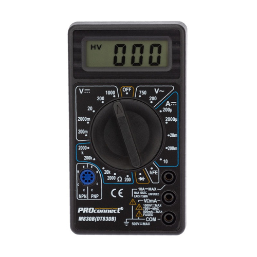 картинка Портативный мультиметр M830B (DT830B) PROconnect от магазина Сантехстрой