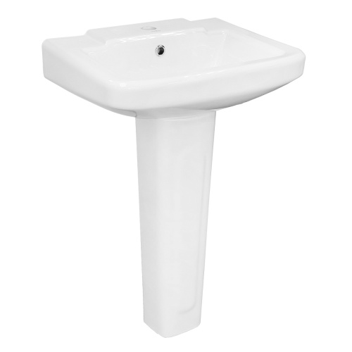 картинка Раковина с пьедесталом Creo Ceramique PROJECT 510х405х795 керамика, белый глянцевый (PR3100+PR3110) от магазина Сантехстрой