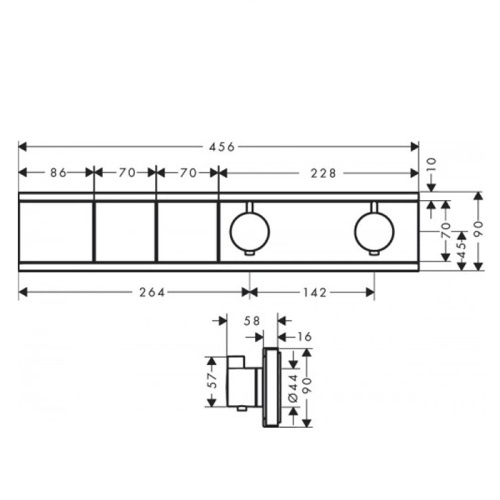 изображение rainselect термостат для 2 потребителей, матовый черный