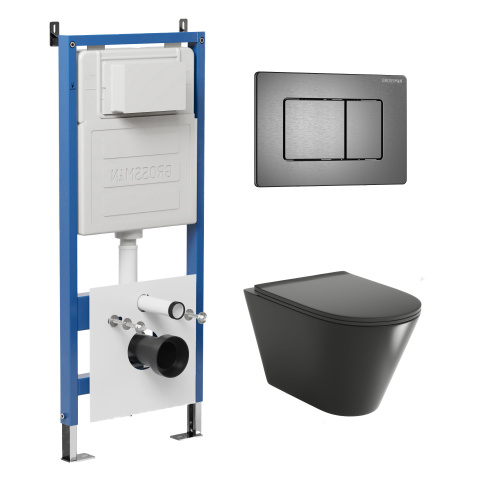 картинка Комплект 3 в 1: Grossman инсталляция 900.K31.01.000+клавиша 700.K31.04.42M.42M графит сатиновый+унитаз GR-4477BMSQ, 3 места от магазина Сантехстрой