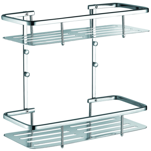 картинка Полка прямоугольная двухэтажная Azario подвесная,хром (AZ-835-2) от магазина Сантехстрой