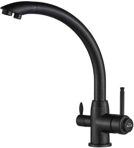 картинка смеситель для кухни zorg steel hummer sh 699 black черный металлик