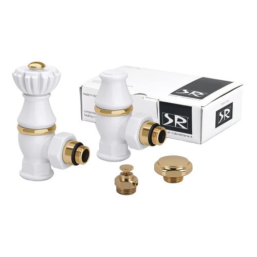 картинка Комплект SR Rubinetterie серия "Liberty" 1/2” x 3/4” угловой, цвет белый RAL9010 от магазина Сантехстрой