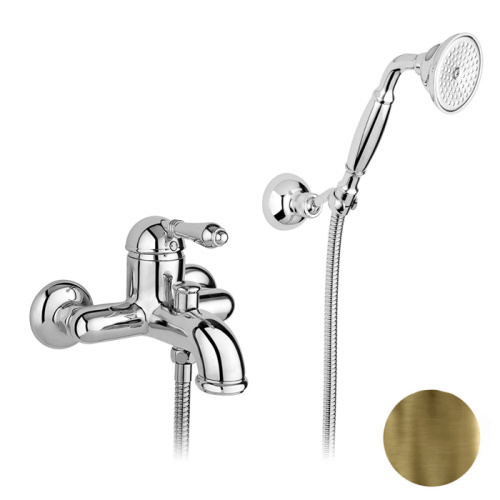 картинка Nicolazzi El Capitan Смеситель для ванны однорычажный, настенный, с ручным душем, цвет: бронза от магазина Сантехстрой