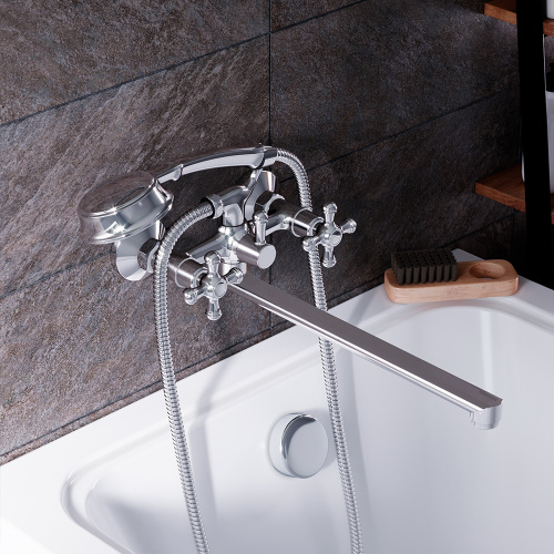 изображение 239500000 retro смеситель для ванны/душа с длинным изливом, душ.гарнитуром, шт