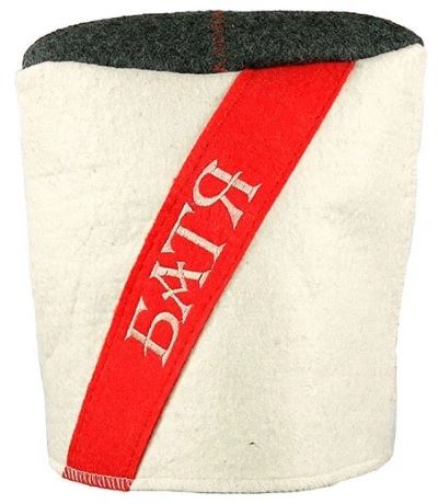 картинка Шапка для бани "Кубанка Батя" белая (ФЕТР) от магазина Сантехстрой